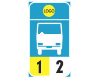 Mini bus stop reservation sign